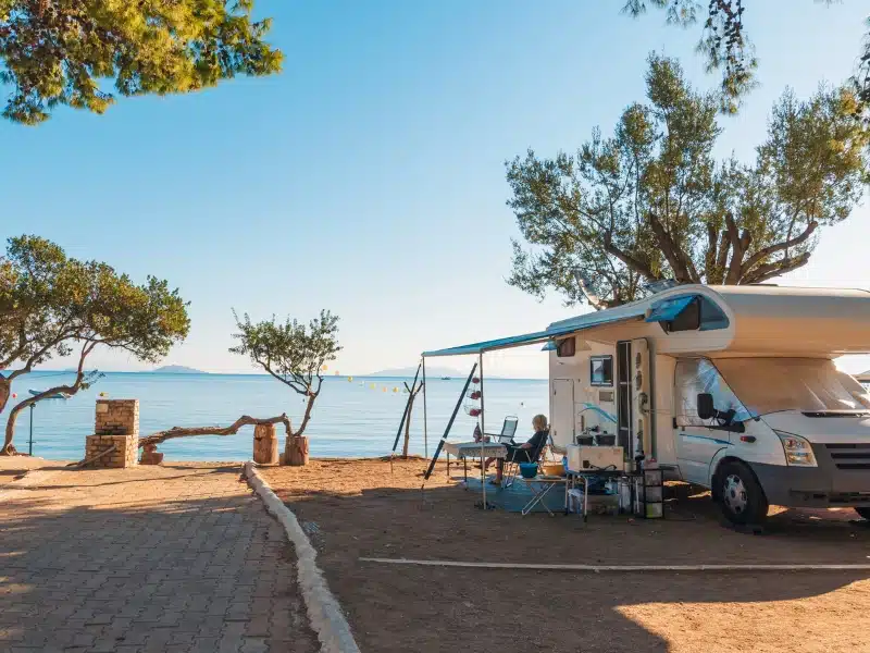 ocer cab motorhome parked ner the sea