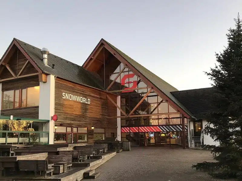 large wooden alpine style building