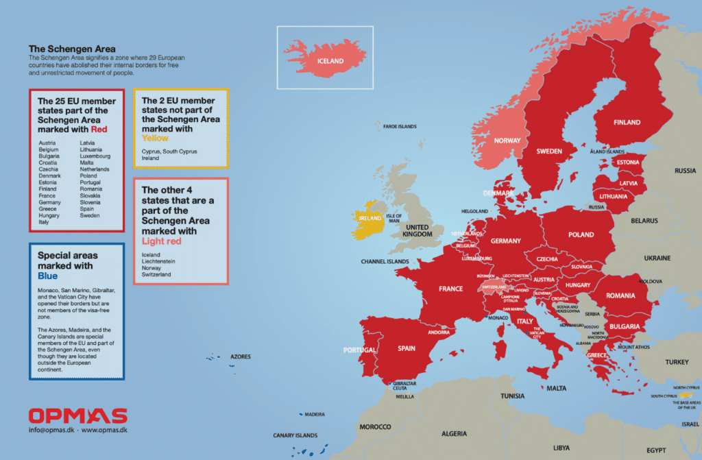 Schengen Map 2026