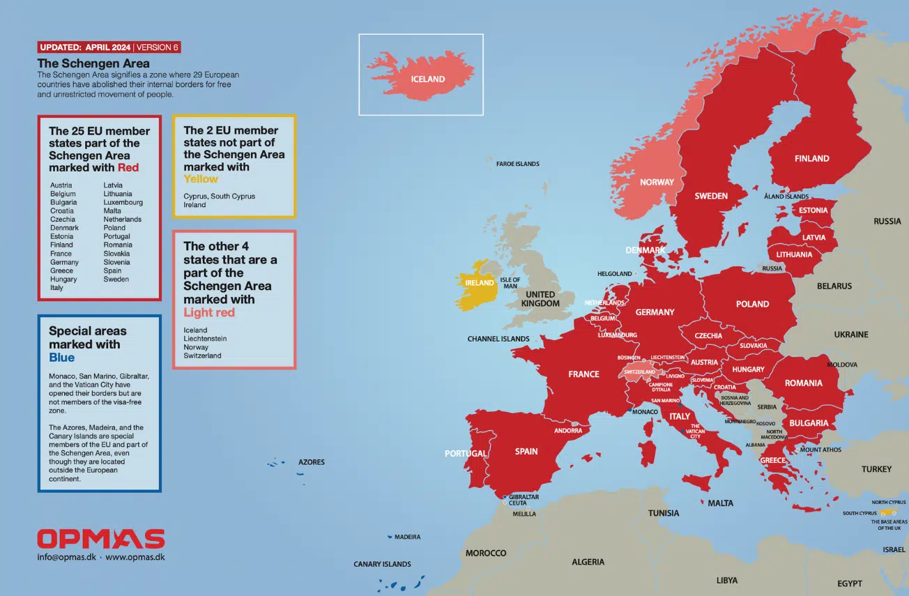 Schengen Map 2024