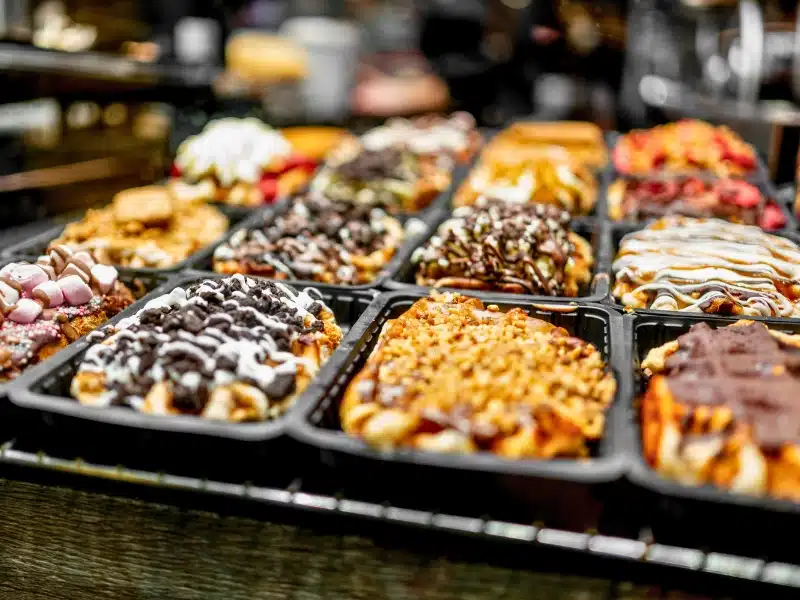 Belgian Waffles On A Store Shelf In Brussels