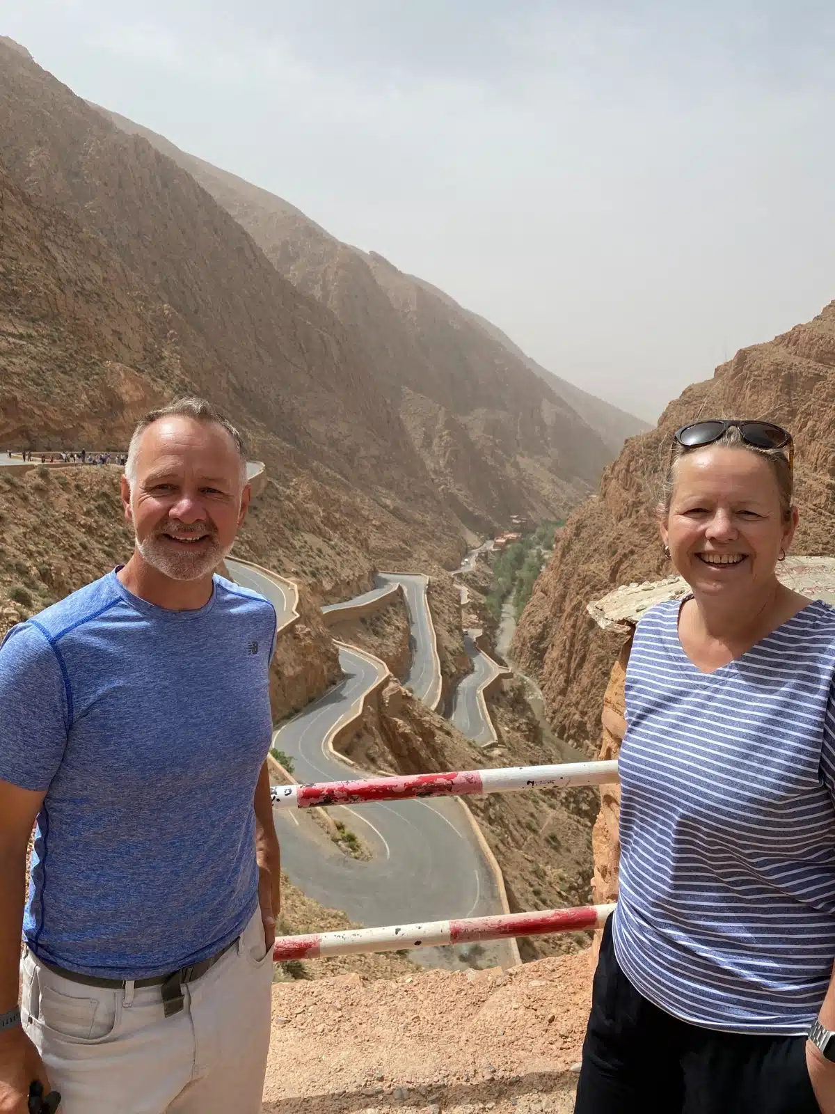 Izzy and Phil at the top of the Dades Gorge road