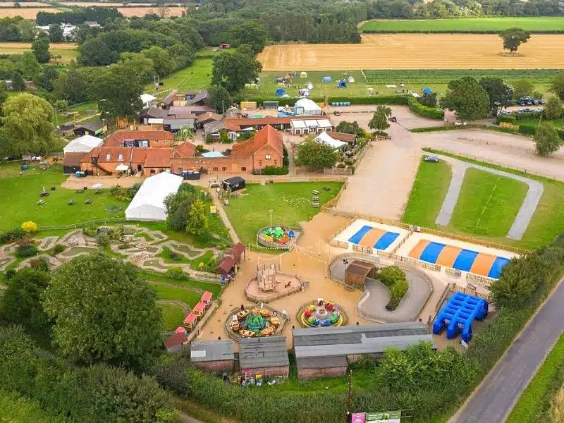 aerial view of Wroxham Barns Norfolk