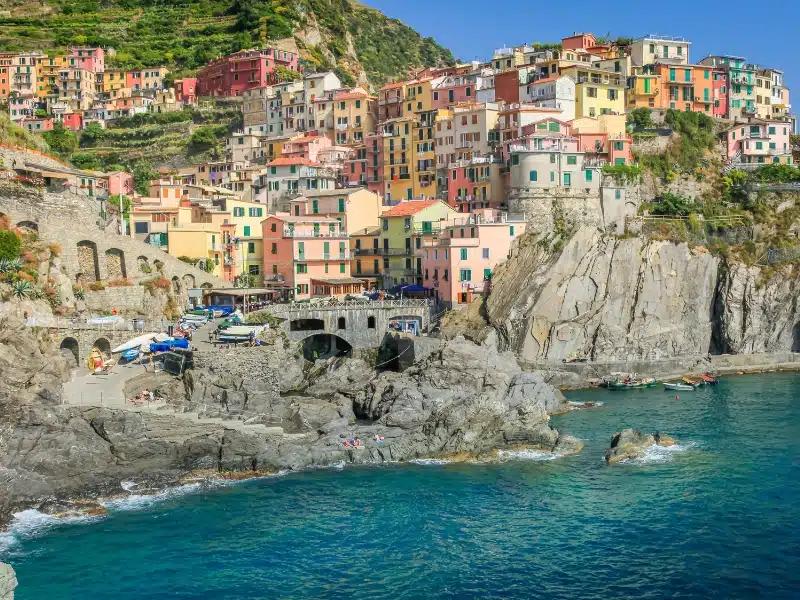 colorful huses of Manarola village Cinque Terre