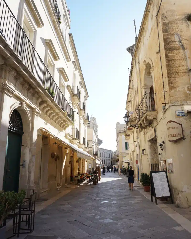 cobbled street of honey coloured buildings