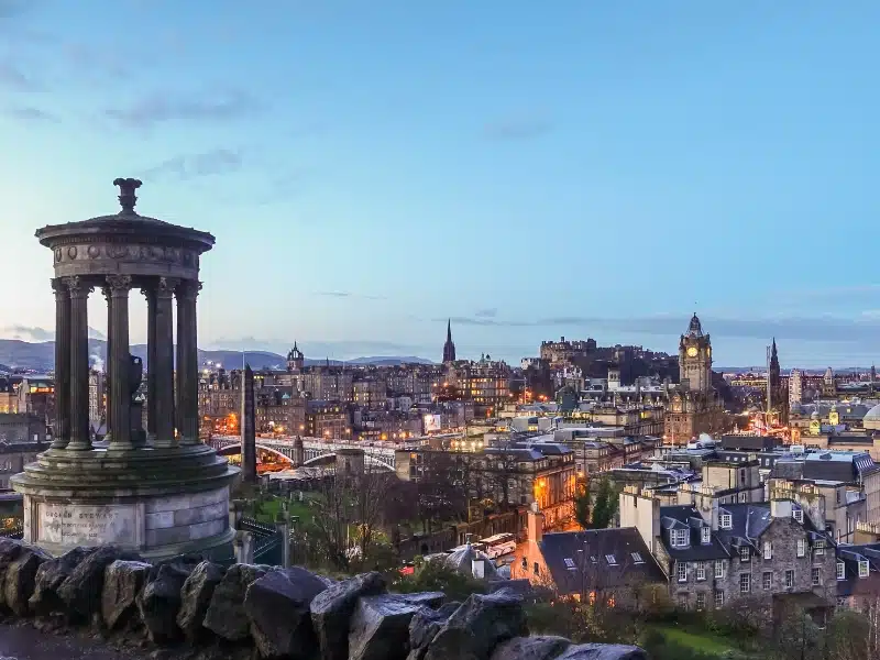 skyline of Edinburgh seen from Calton Hill