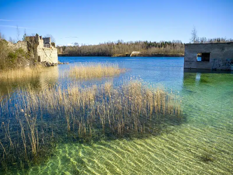 Abandoned Quarry Of Rummu, Estonia. Panoramic View. 