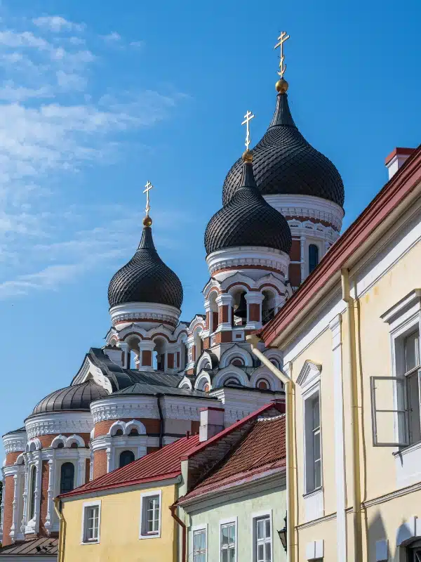 Onion Domes of Alexander Nevsky Cathedral in Tallin Estonia.