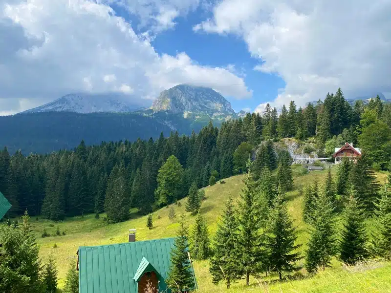 views of the Durmitor National Park from a hiking trail