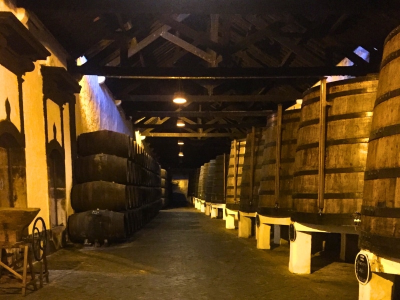 Barrels of Port in a Port warehouse in Porto