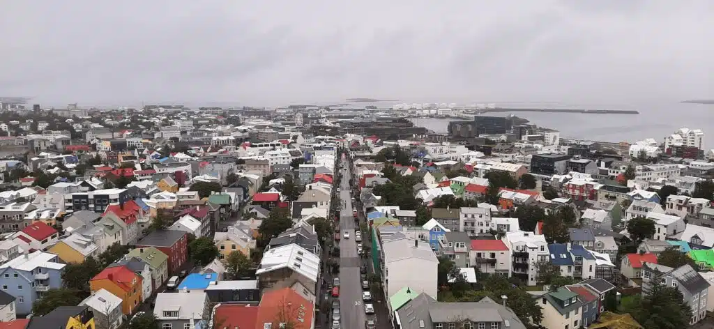 Colorful Reykjavik on a dull day