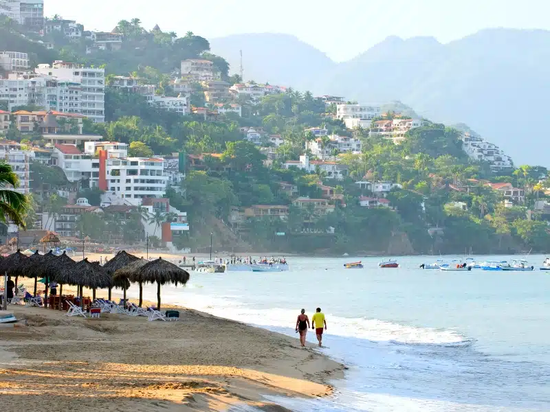 Morning beach and ocean in Puerto Vallarta, Mexico