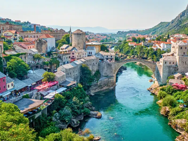 Old Bridge over Neretva River in Mostar, Bosnia and Herzegovina