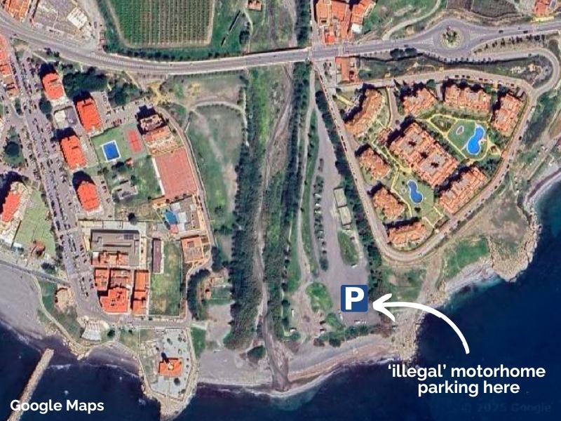 satellite map of illegal parking in Torrox