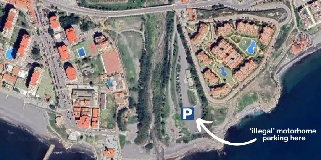 satellite map of illegal parking in Torrox