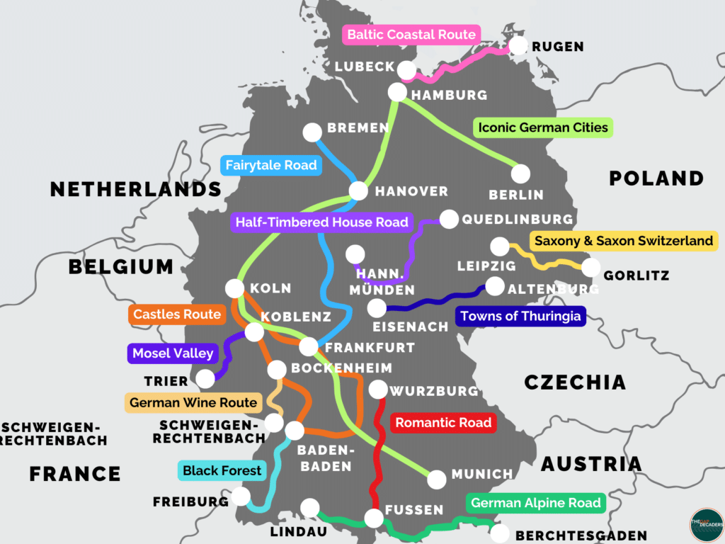 Germany road trip map