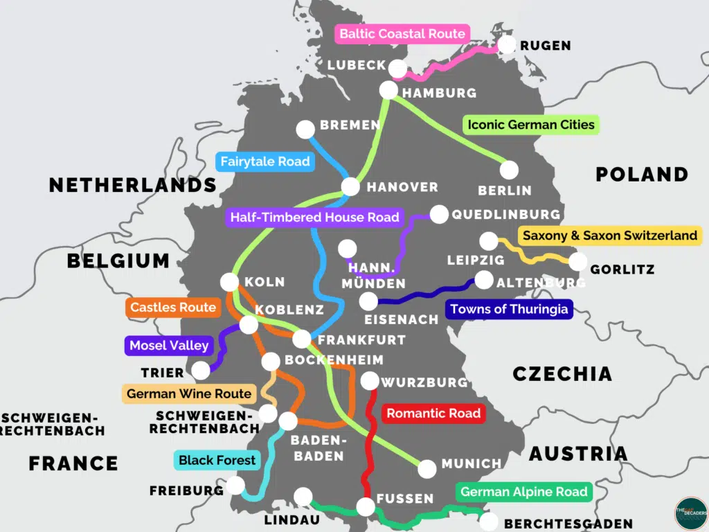 Germany road trip map