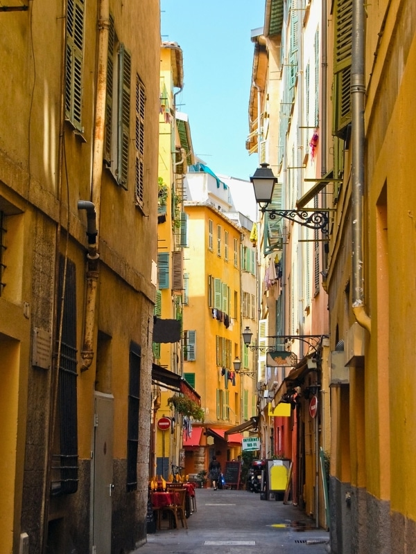 Typical street in Nice, France