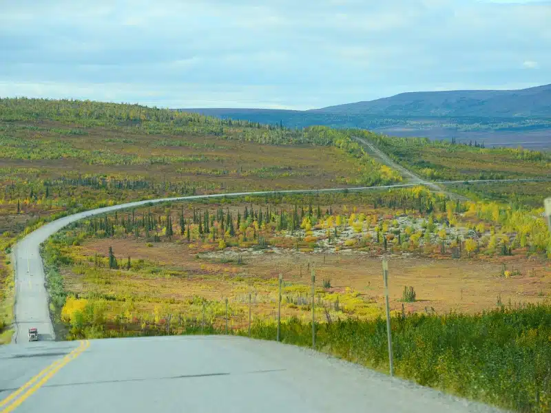 Dalton Highway snaking through the Alaska landscape