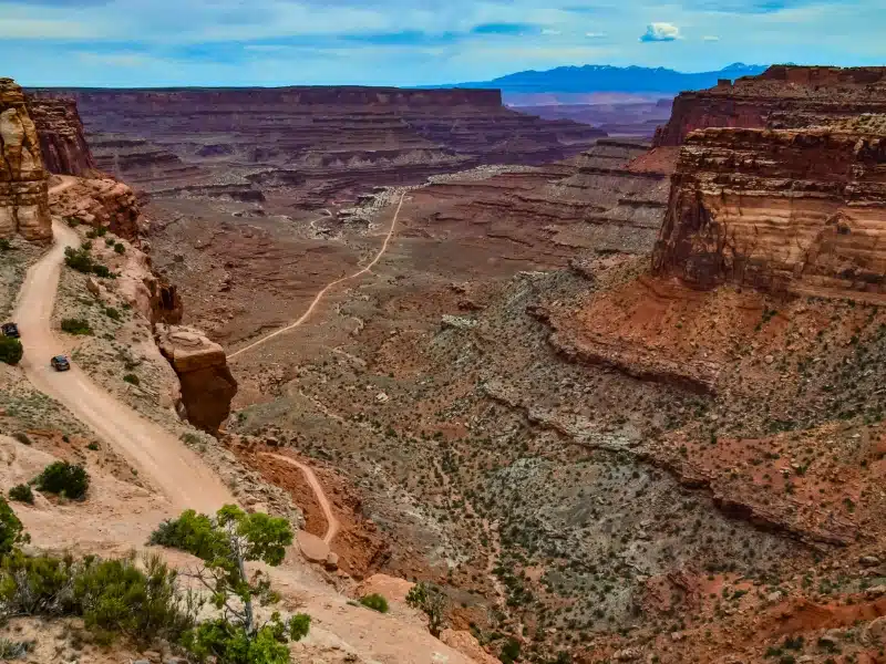 Dirt road in the canyon in Canyonlands National Park near Moab, Utah, USA
