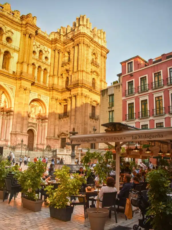 Restaurants at Malaga Cathedral.