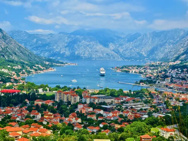 Cruise ship in the Bay of Kotor Montenegro