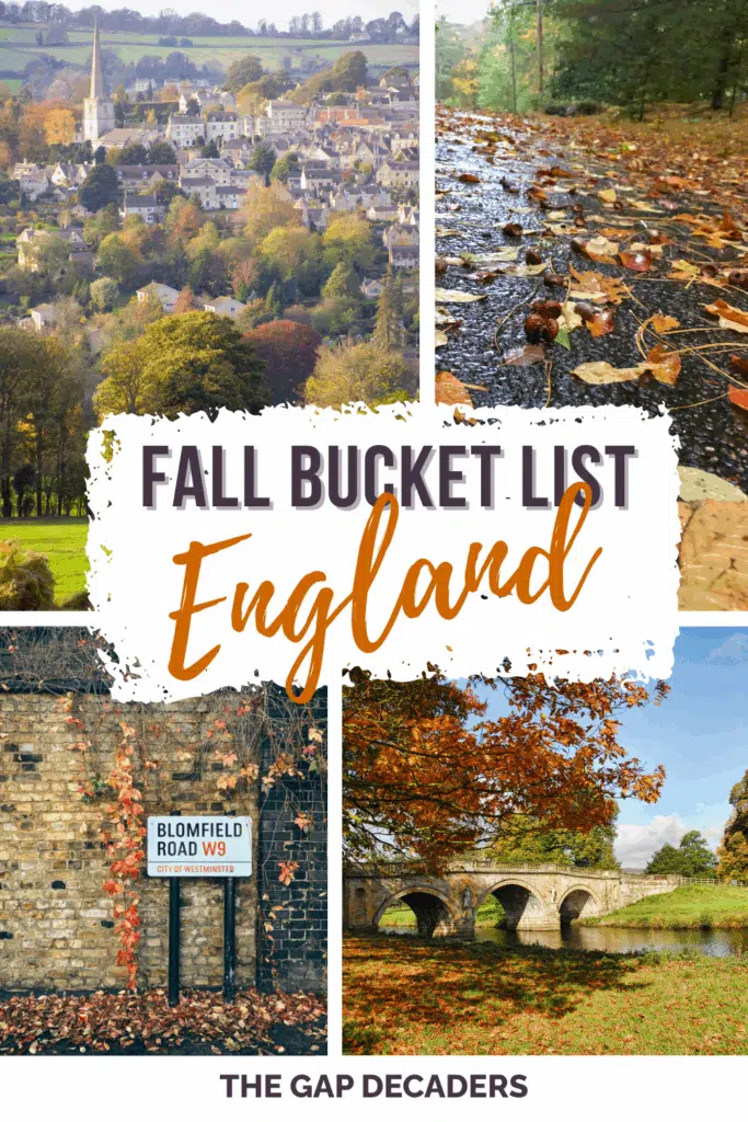 England in the fall guide