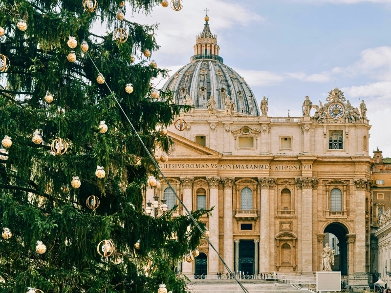 The Christmas tree in St Peter's Square, Vatican City