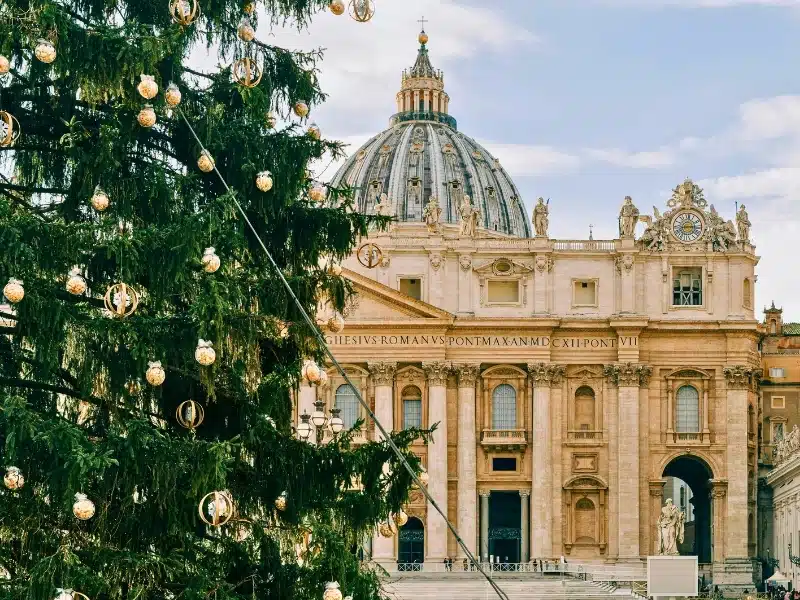 The Christmas tree in St Peter's Square, Vatican City