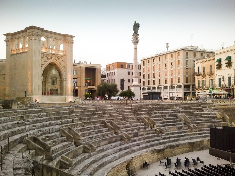 Roman ampitheatre in a city
