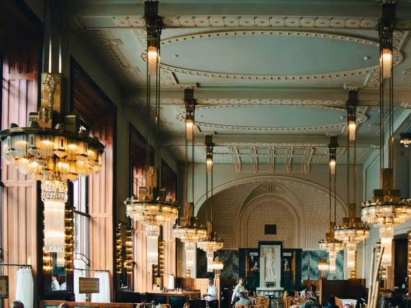 Luxurious Art Deco Interior of Prague Café