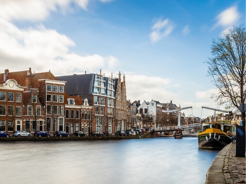 Classic draw bridge in Haarlem, Netherlands