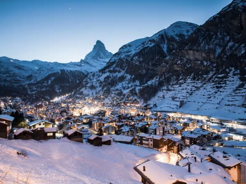 amazing view of Matterhorn peak from Zermatt