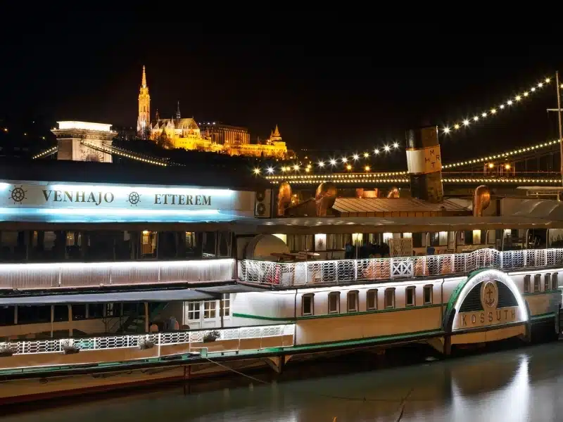Boat at Jane Haining Quay in Budapest, Hungary