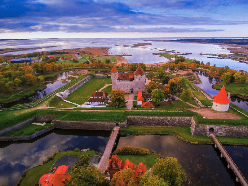 Aerial view of Kuressaare Castle.