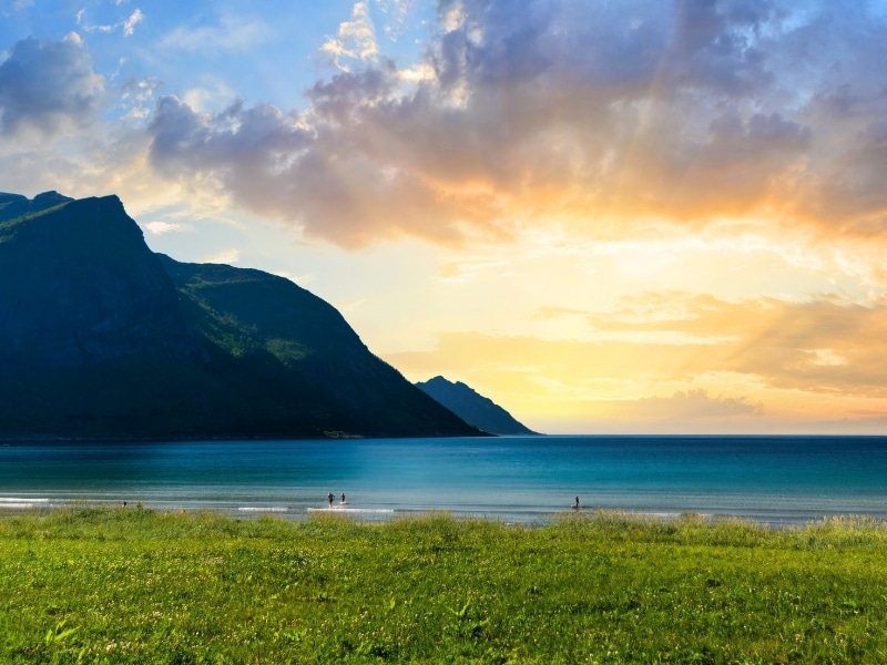 Sunset in Ersfjord, on the island of Senja, in Northern Norway