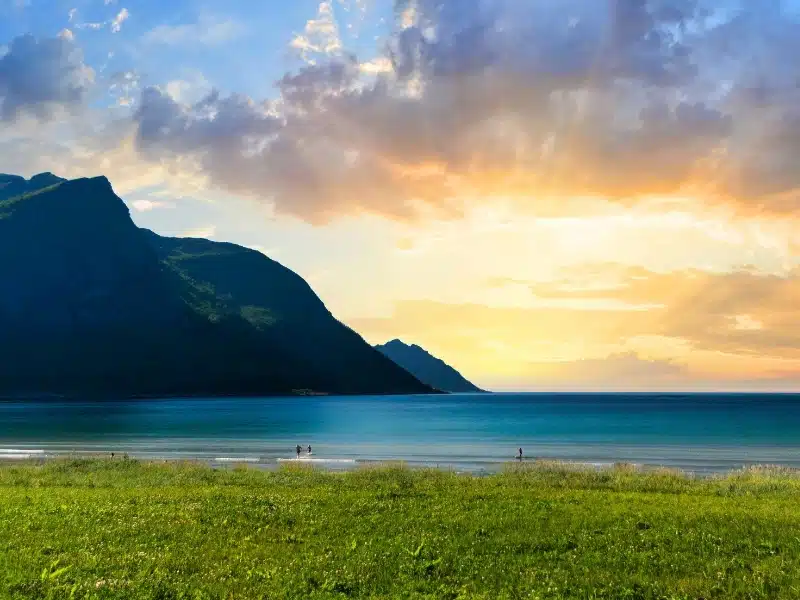 Sunset in Ersfjord, on the island of Senja, in Northern Norway