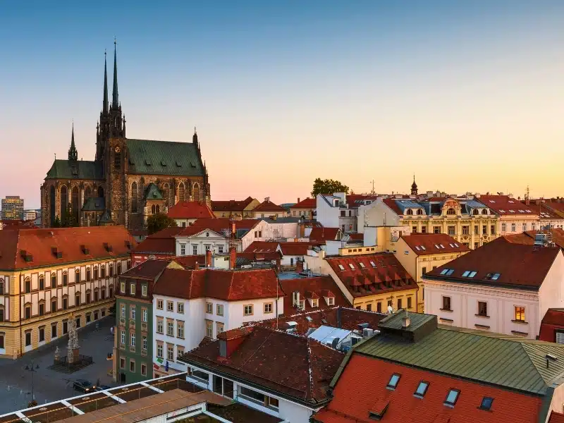 Old town of Brno see from the Town Hall tower