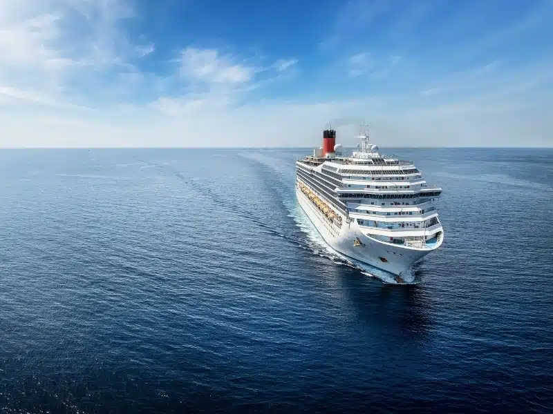 Cruise ship in the open sea