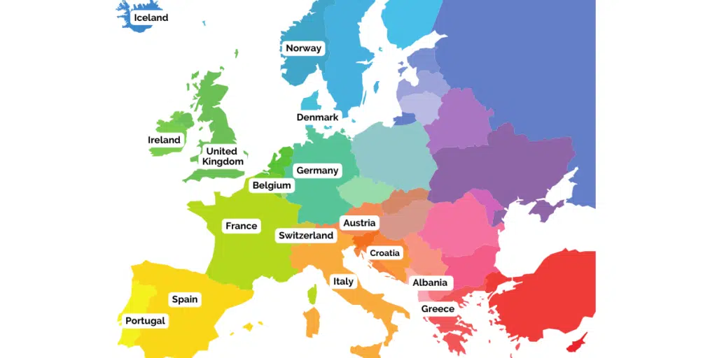Europe road trip map