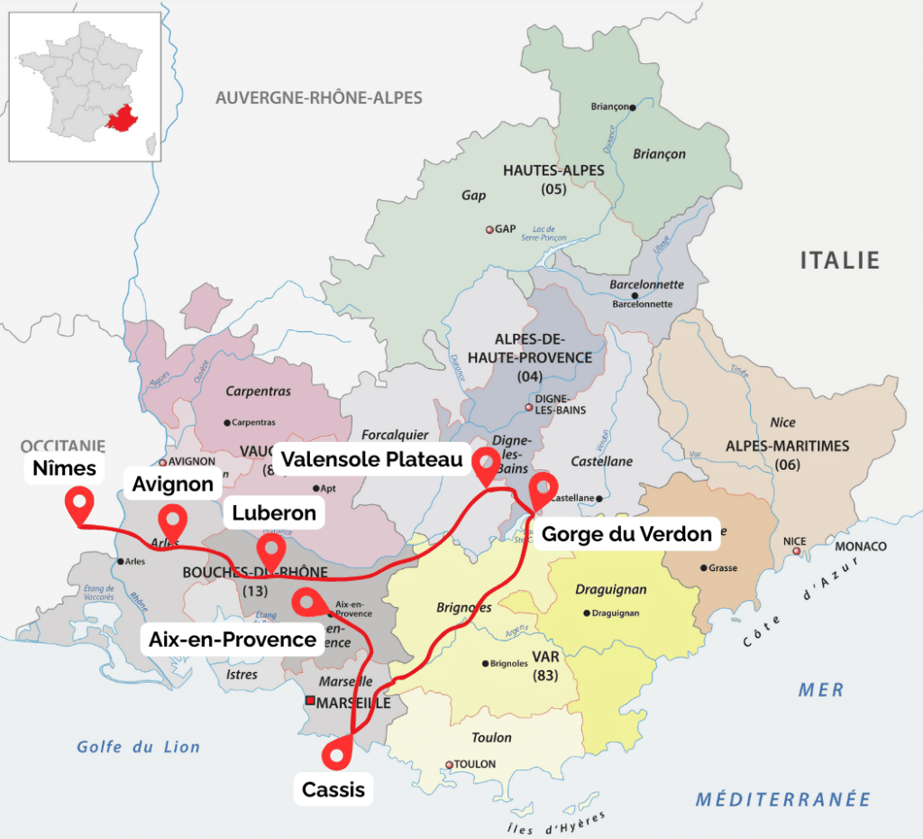 Provence road trip map