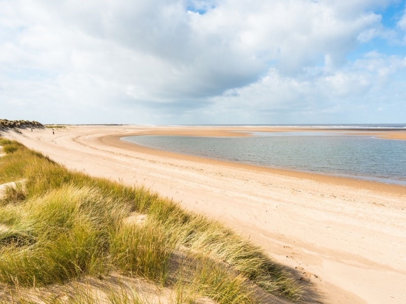 Norfolk Coast Path National Trail at Holkham Bay, Norfolk, East Anglia, England, United Kingdom, Europe