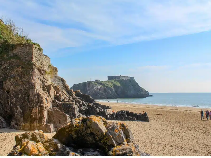 View of Tenby Castle from Tenby Beach