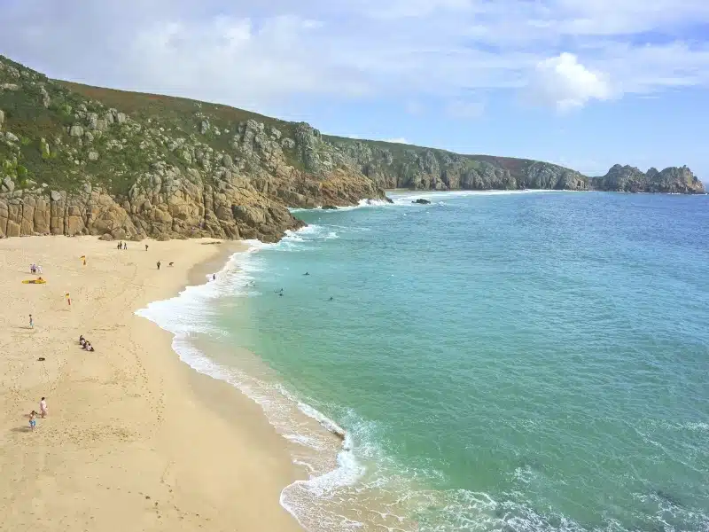 Porthcurnoe Beach in Cornwall