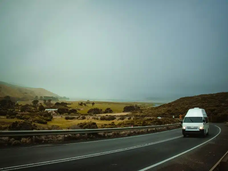 Scenic van journey along The Great Ocean Road, Australia.