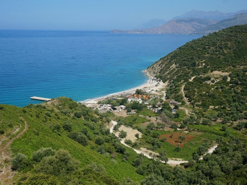 View on the Albanian riviera from the castle of Borsh.