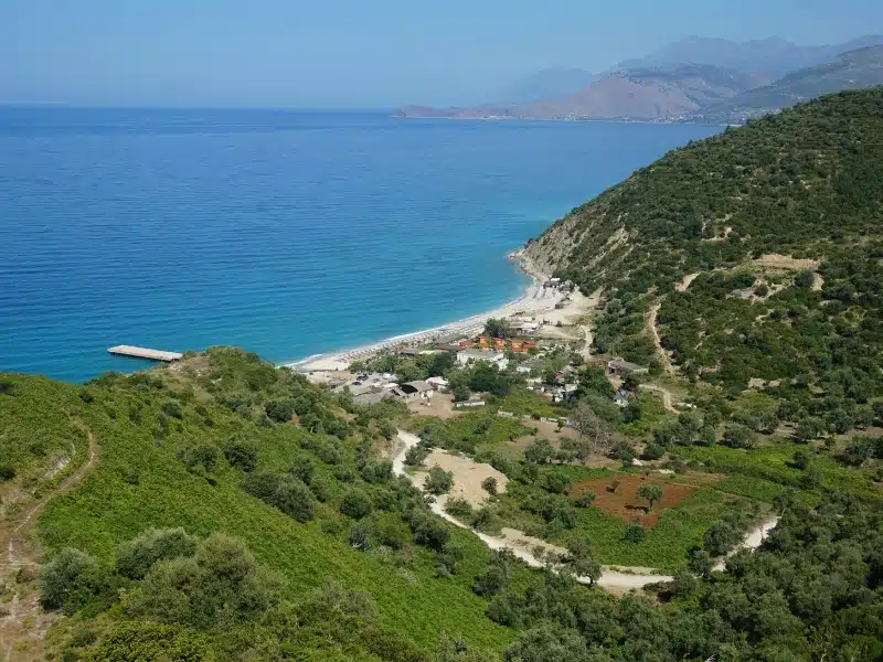 View on the Albanian riviera from the castle of Borsh.