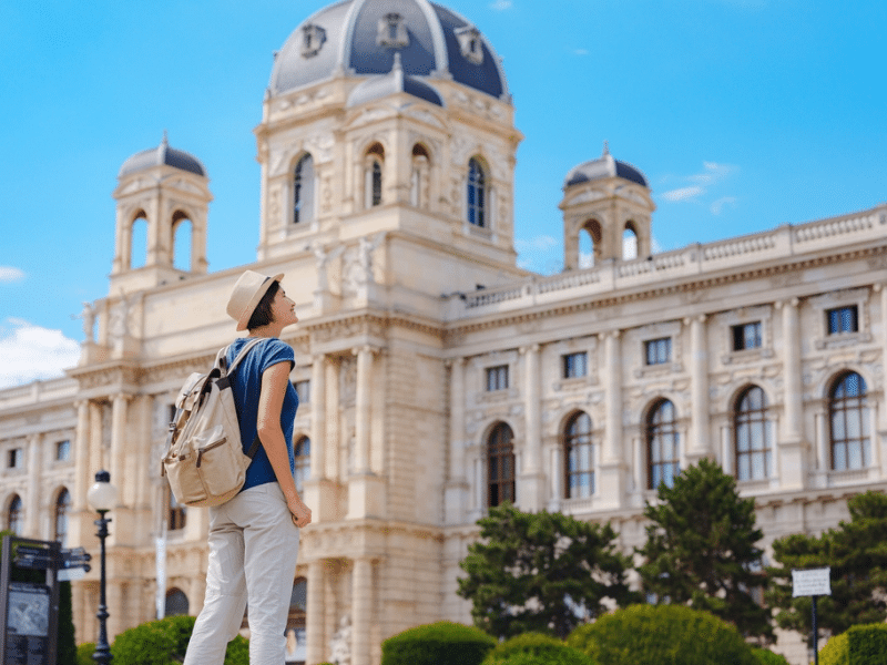 Maria Theresa square near museum of Natural history in Vienna.