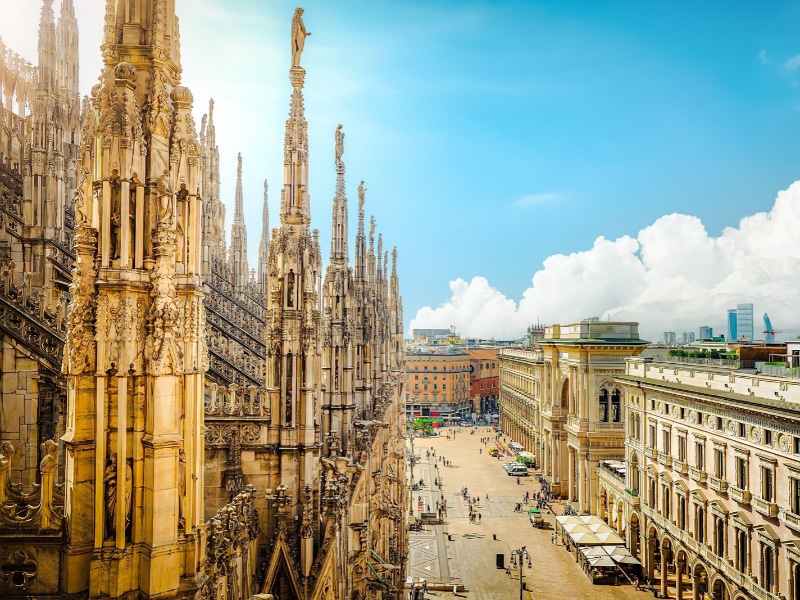Roof terraces of Milan Cathedral, Lombardia, Italy