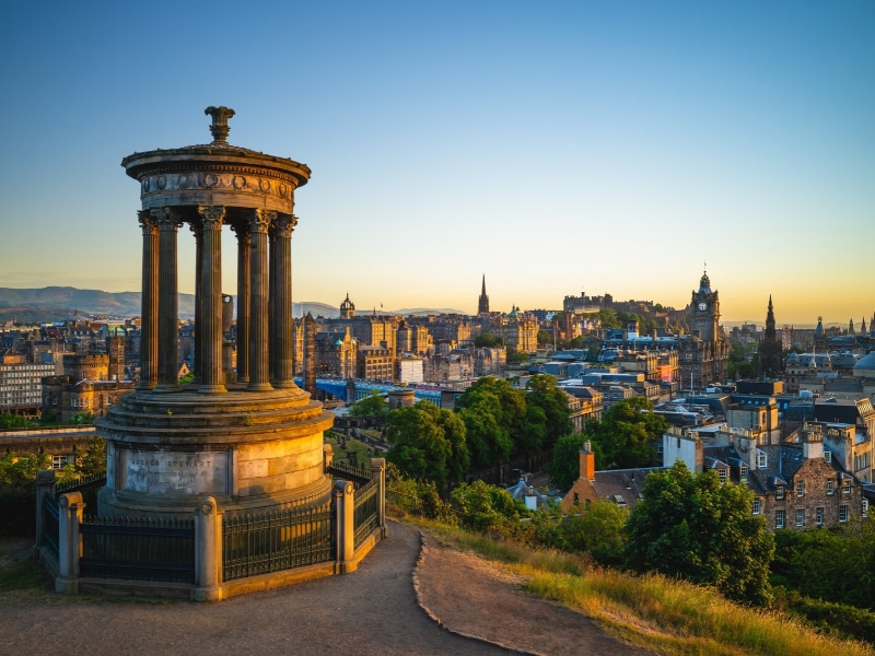 Dugald Monument at Calton Hill in Edinburgh
